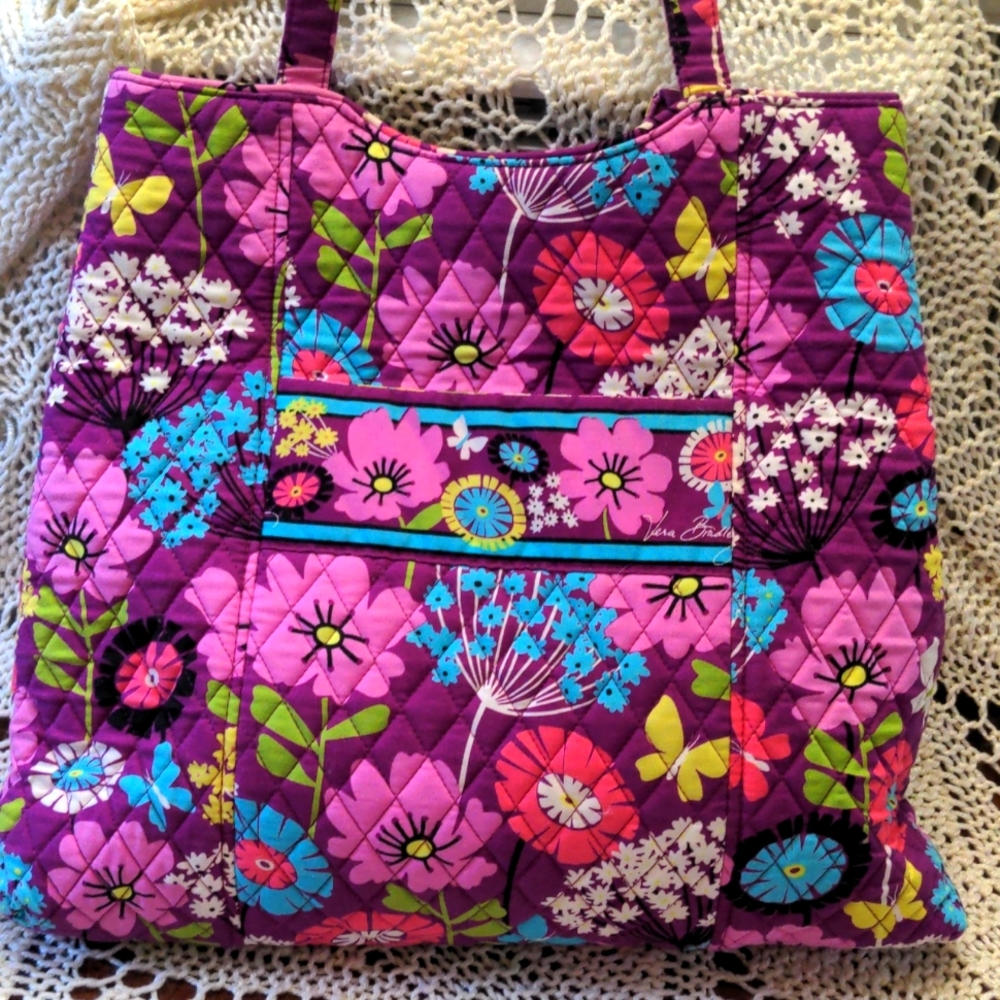 Vera Bradley Shoulder Tote Bag & Pencil Case Flutterby Pattern